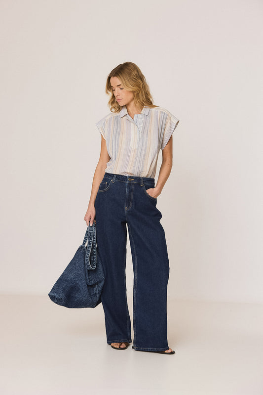 STRIPED DOUBLE-GAUZE BLOUSE 5