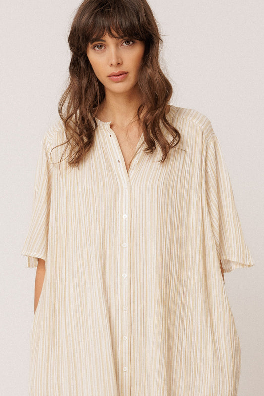 STRIPED DOUBLE-GAUZE DRESS 2