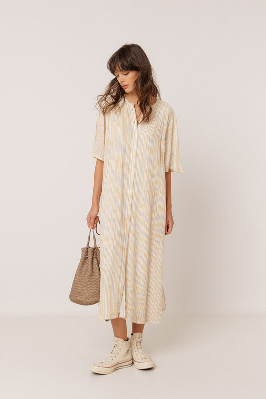 STRIPED DOUBLE-GAUZE DRESS 4