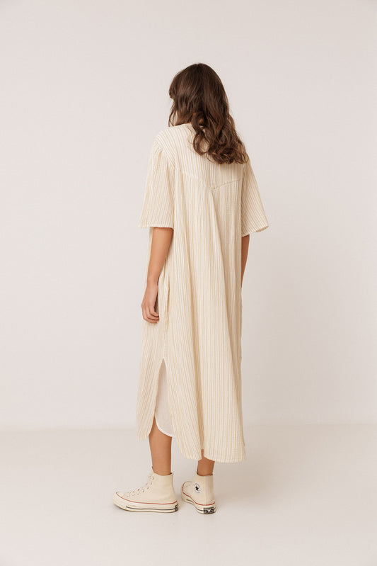 STRIPED DOUBLE-GAUZE DRESS 5