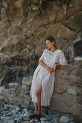 STRIPED DOUBLE-GAUZE DRESS
