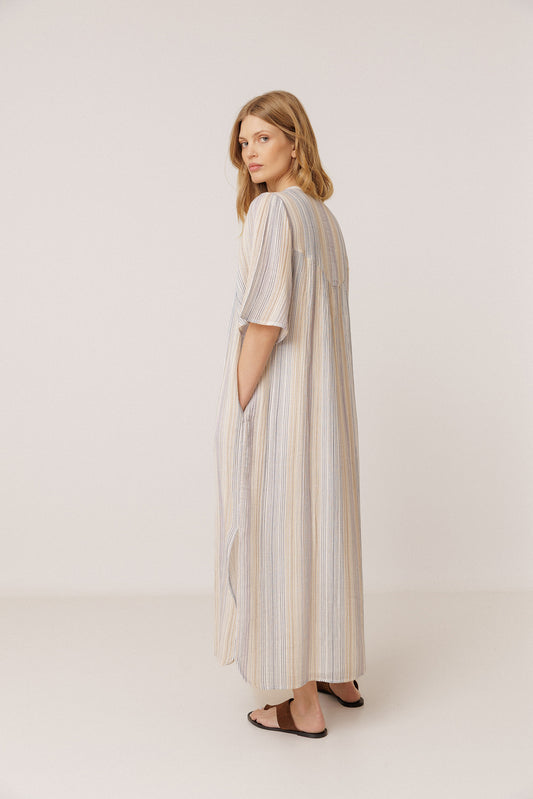 STRIPED DOUBLE-GAUZE DRESS 4