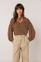 ETHNIC-PRINT BLOUSE