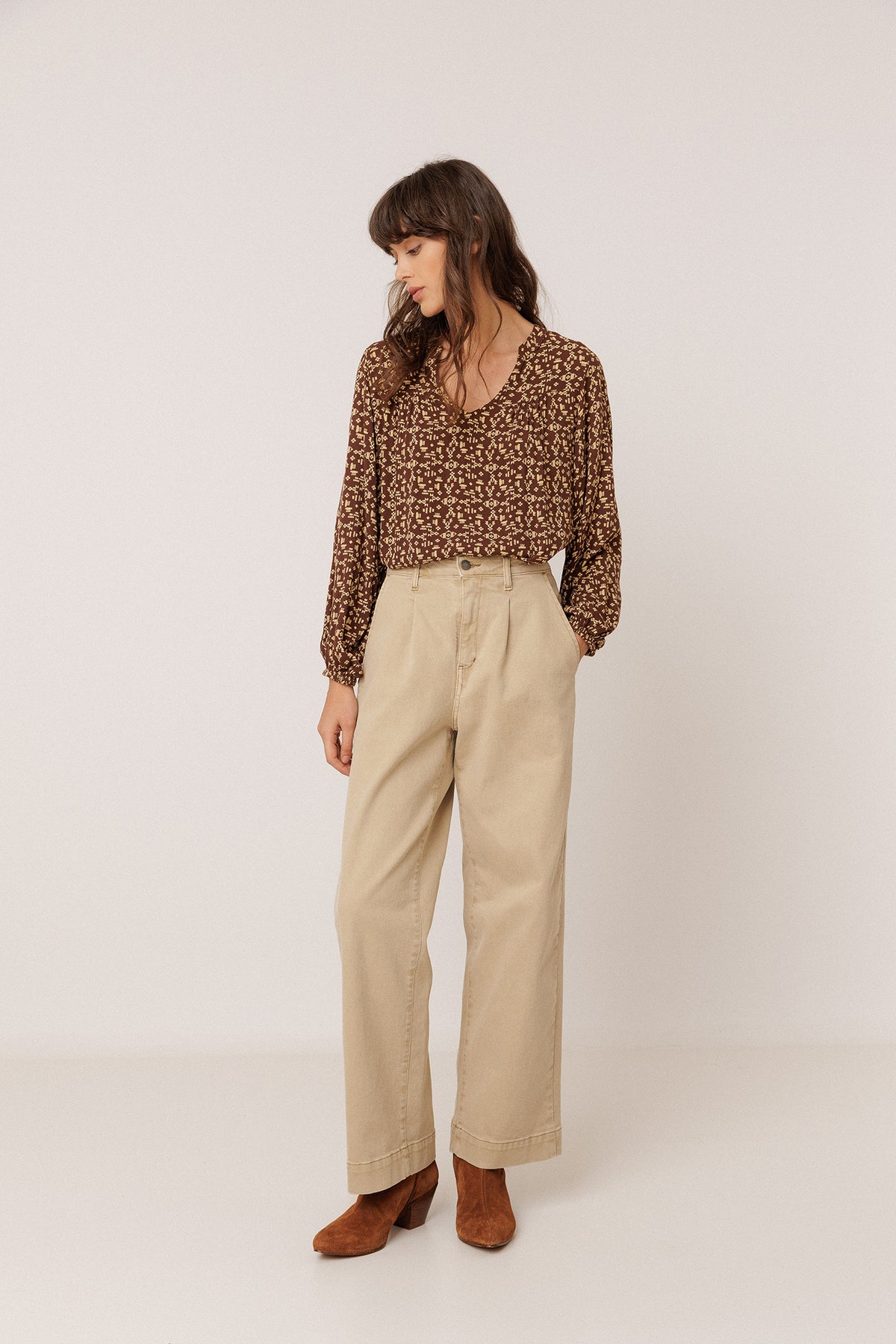 ETHNIC-PRINT BLOUSE