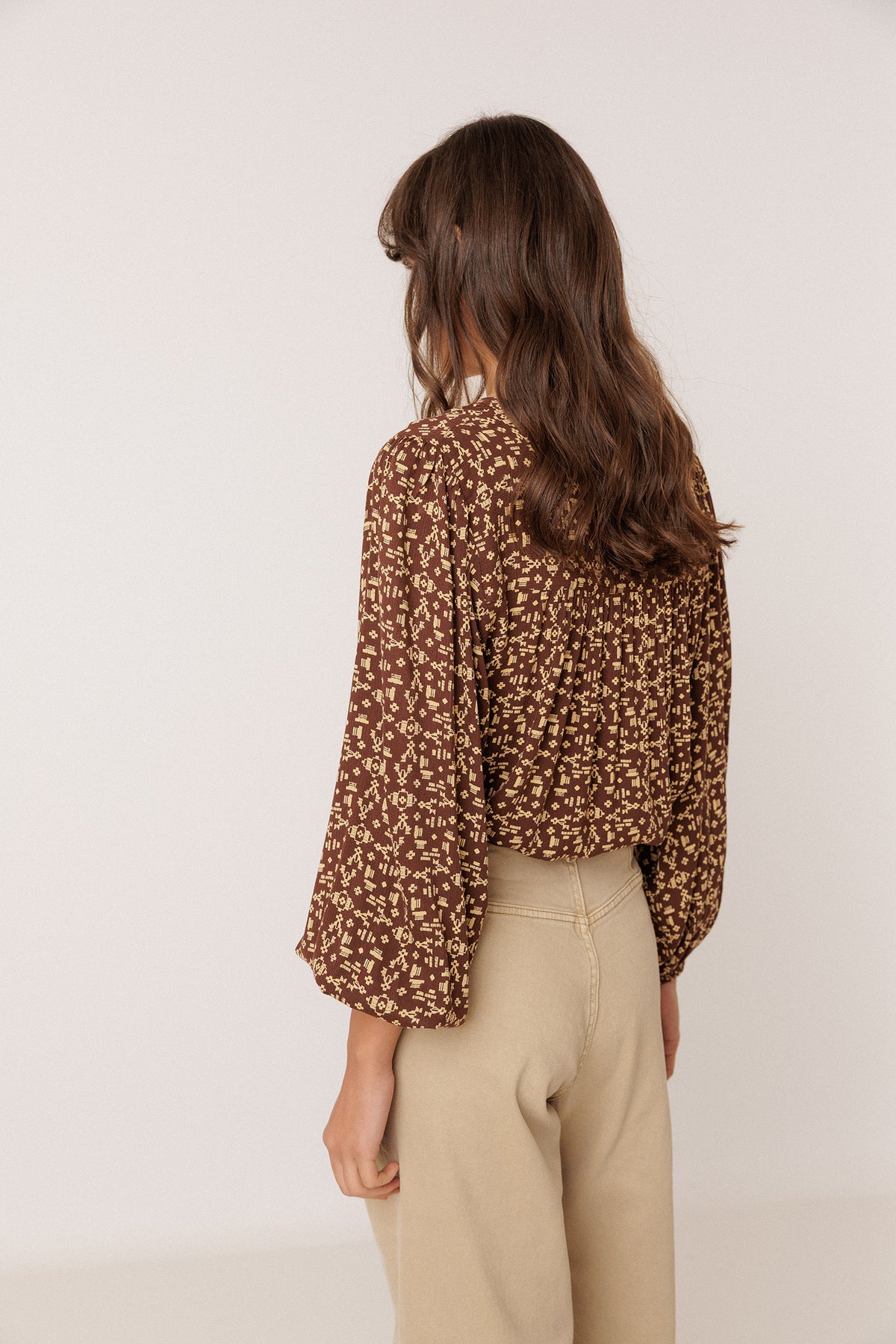 ETHNIC-PRINT BLOUSE