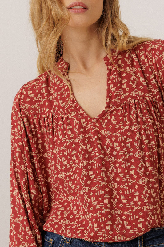 ETHNIC-PRINT BLOUSE 3