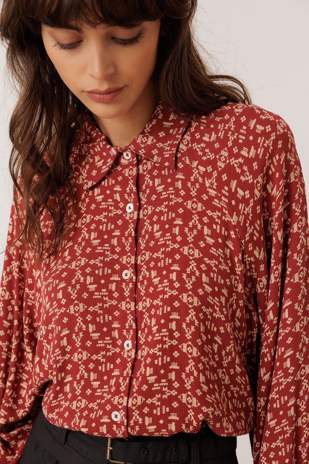 ETHNIC-PRINT SHIRT