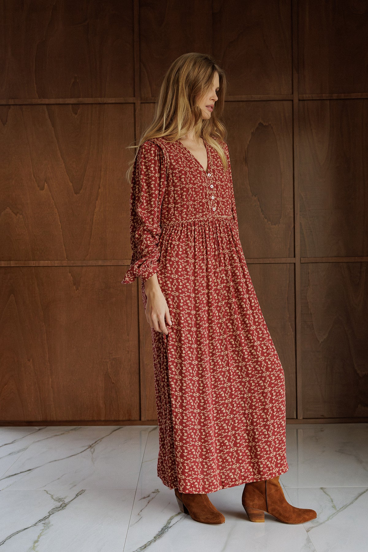ETHNIC-PRINT DRESS
