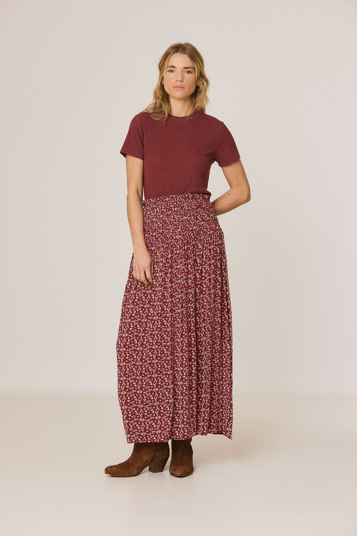 ETHNIC-PRINT SKIRT