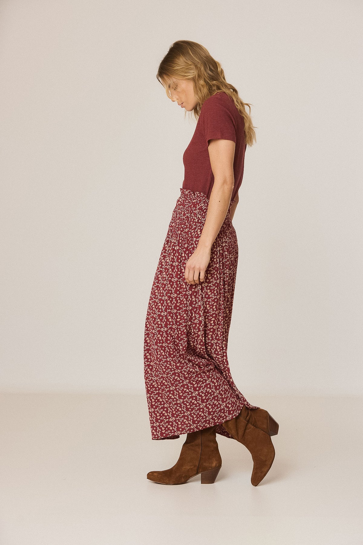ETHNIC-PRINT SKIRT