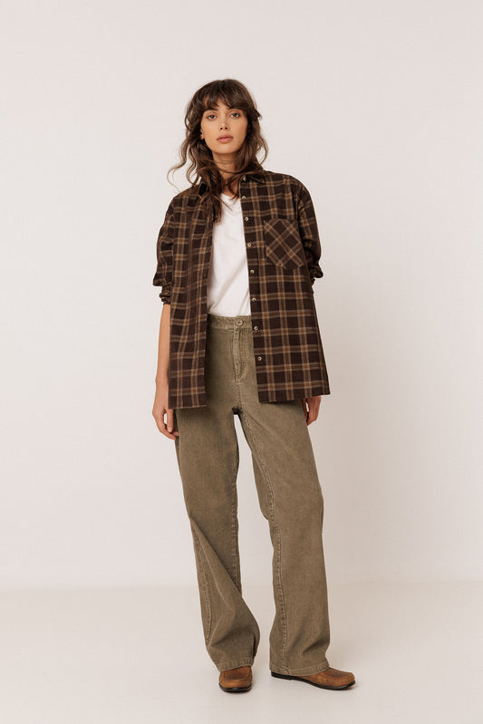 OVERSIZE CHECKERED MICRO-CORDUROY SHIRT 5