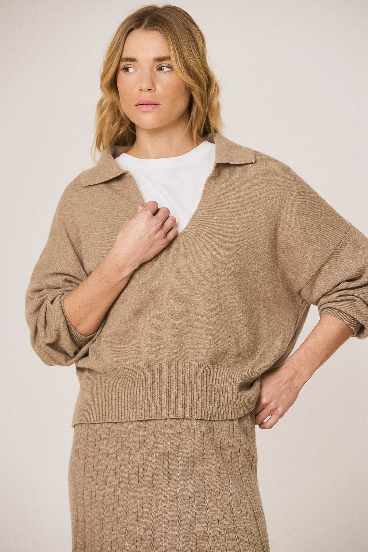 POLO SWEATER WITH CASHMERE