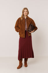 RIBBED MIDI SKIRT WITH CASHMERE