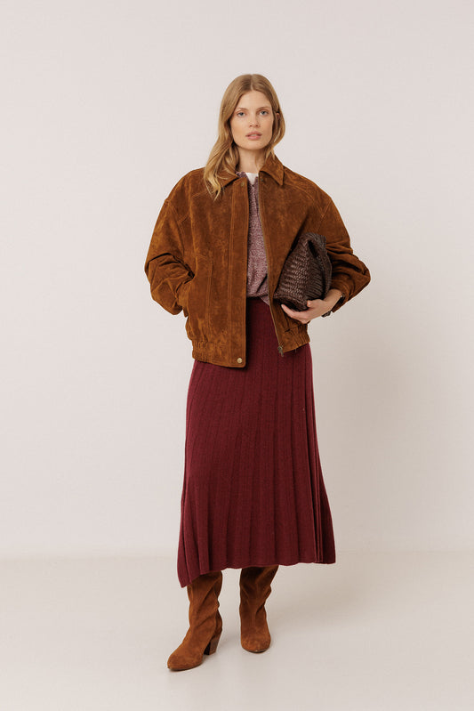 RIBBED MIDI SKIRT WITH CASHMERE 1