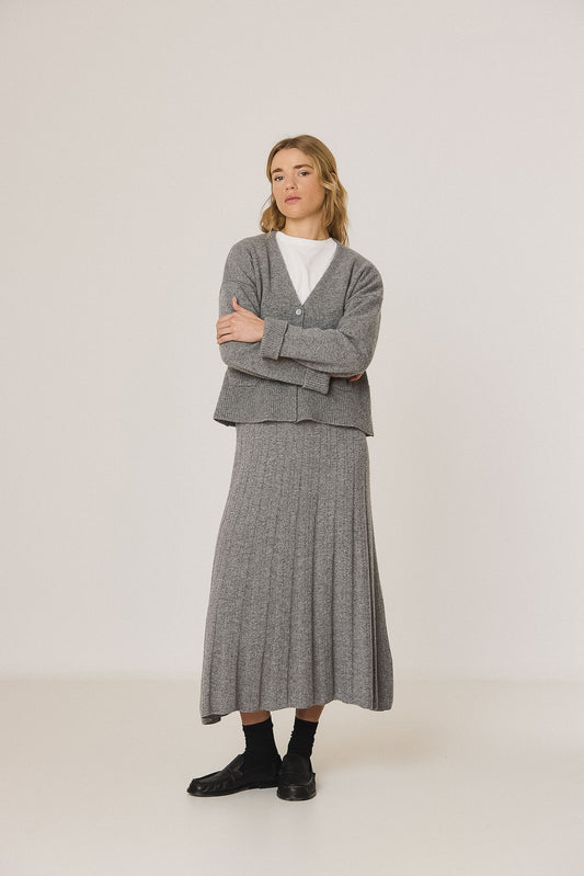 RIBBED MIDI SKIRT WITH CASHMERE 1