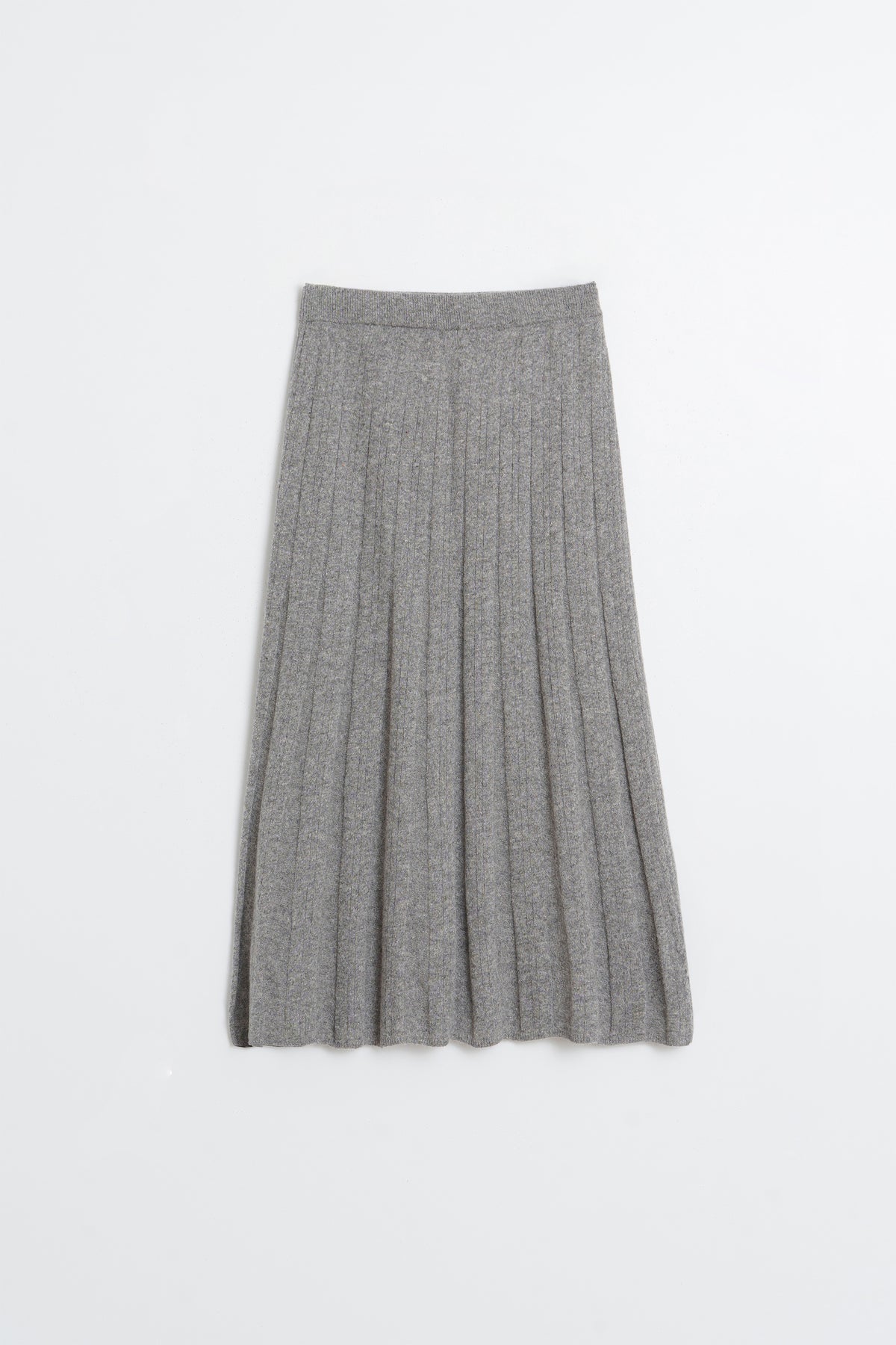 RIBBED MIDI SKIRT WITH CASHMERE
