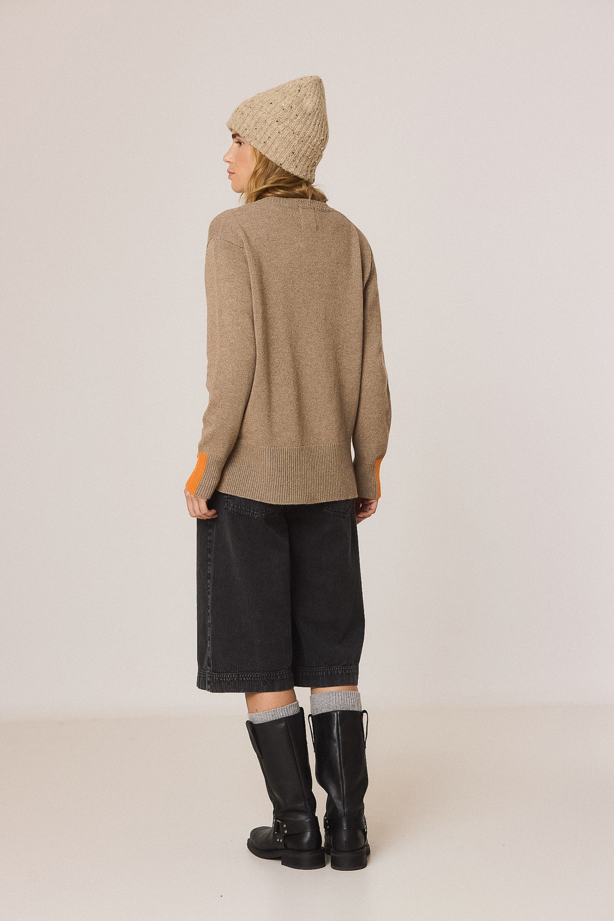 FLUORESCENT-DETAIL SWEATER WITH CASHMERE