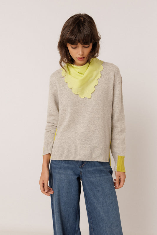 FLUORESCENT-DETAIL SWEATER WITH CASHMERE 1