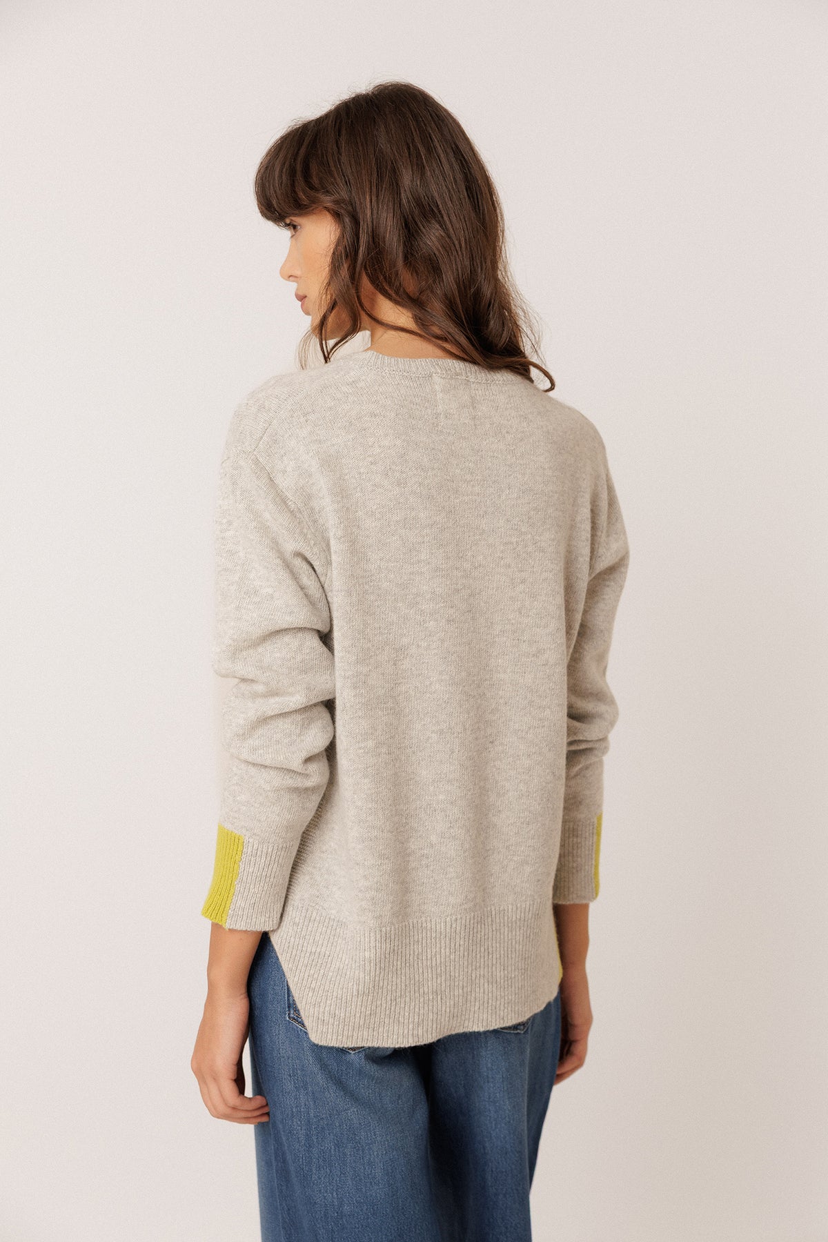 FLUORESCENT-DETAIL SWEATER WITH CASHMERE