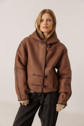HOODED BOMBER-STYLE JACKET