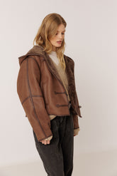 HOODED BOMBER-STYLE JACKET