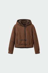 HOODED BOMBER-STYLE JACKET