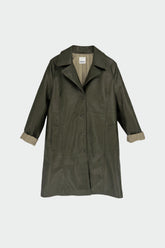 LONG LEATHER-EFFECT COAT
