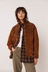 LEATHER BOMBER JACKET
