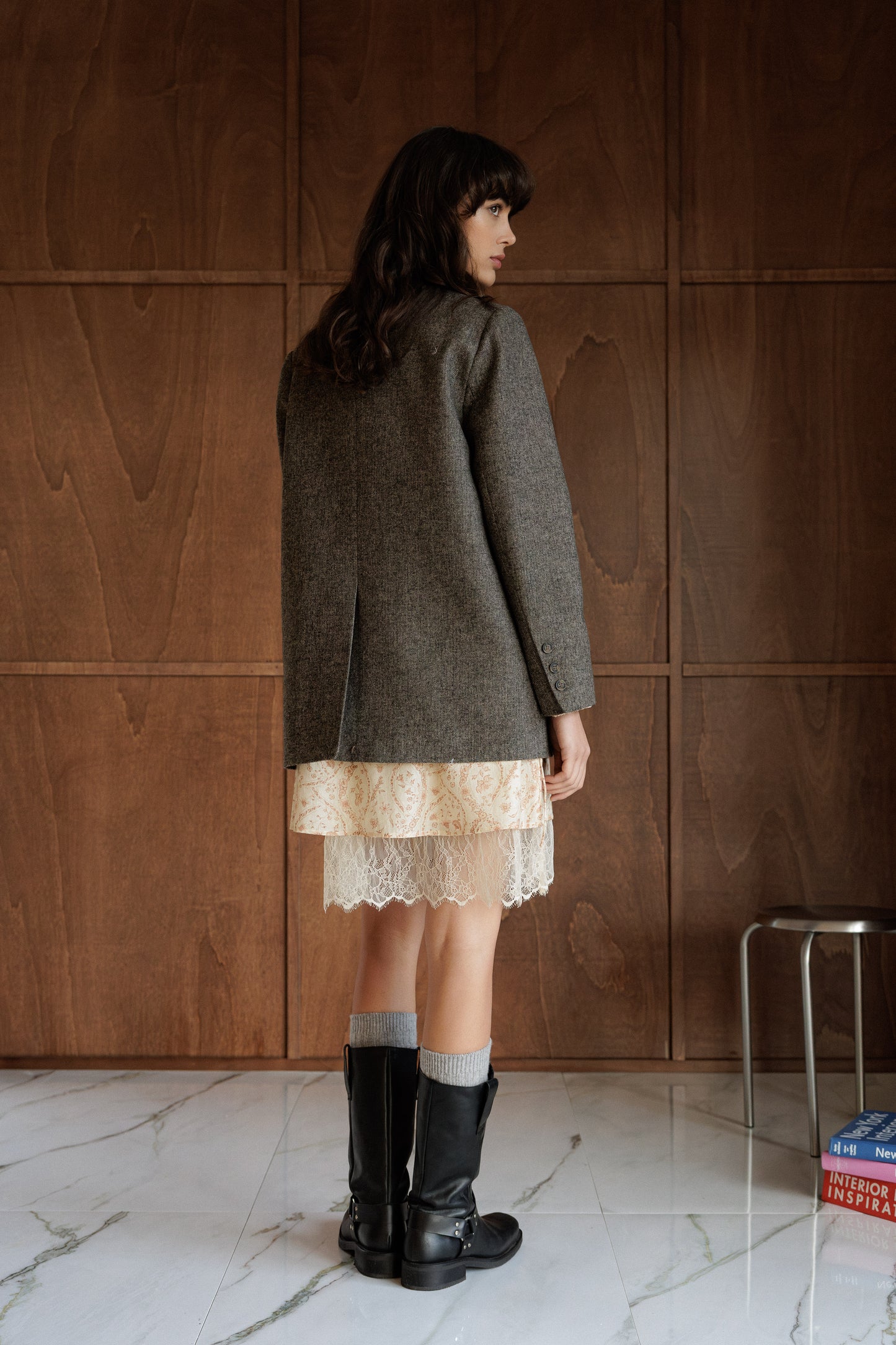 FRAYED WOOL BLAZER