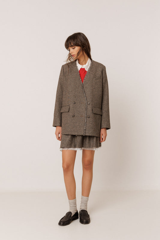 FRAYED WOOL BLAZER 4