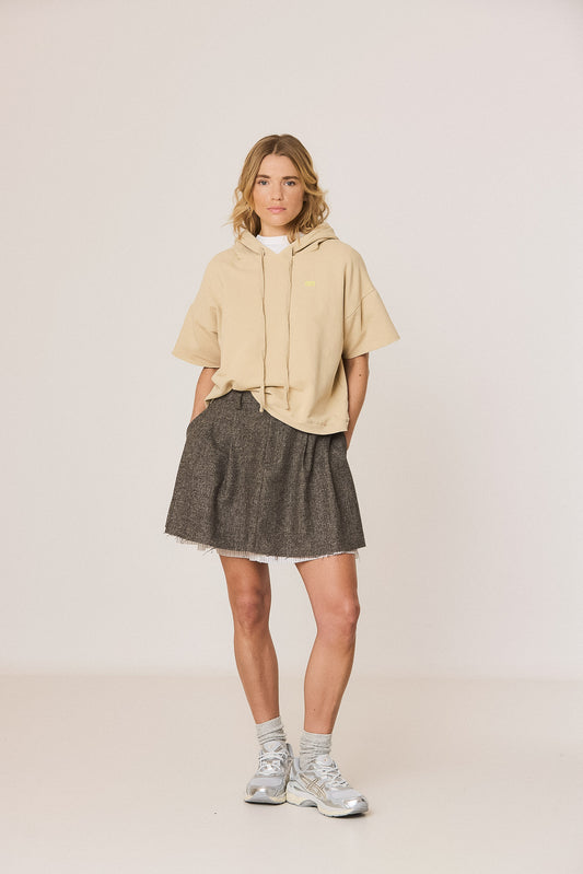 DOUBLE-EFFECT WOOL MINISKIRT 1
