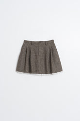 DOUBLE-EFFECT WOOL MINISKIRT
