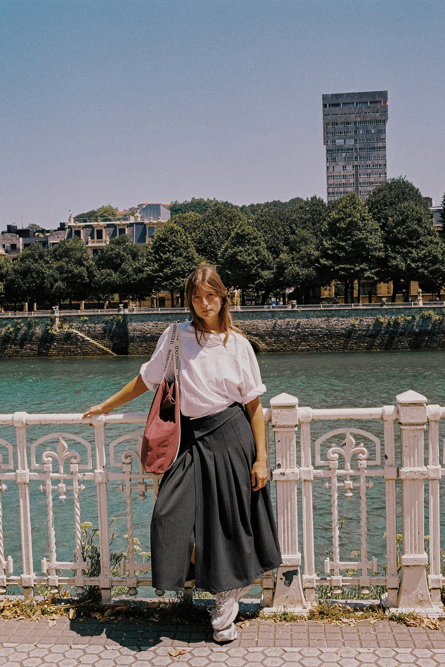 PLEATED CROSSOVER SKIRT
