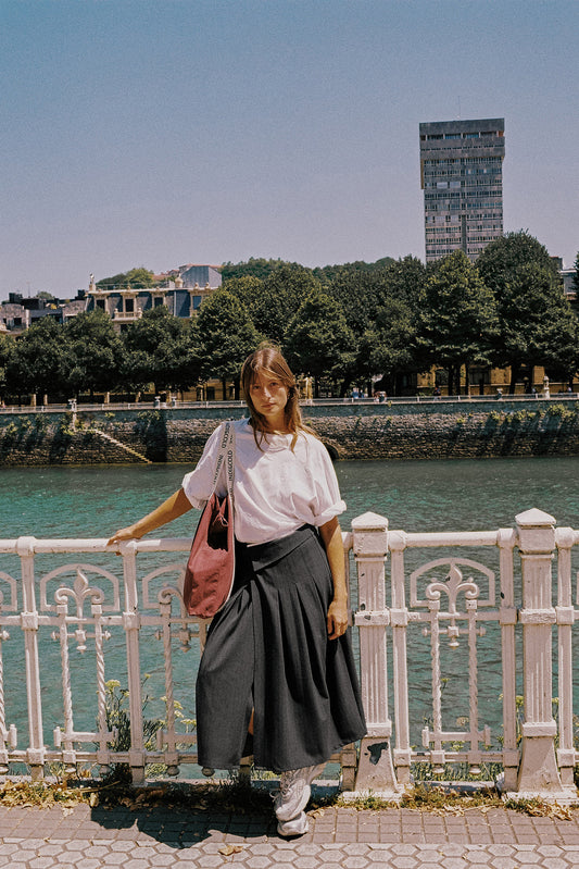 PLEATED CROSSOVER SKIRT 1