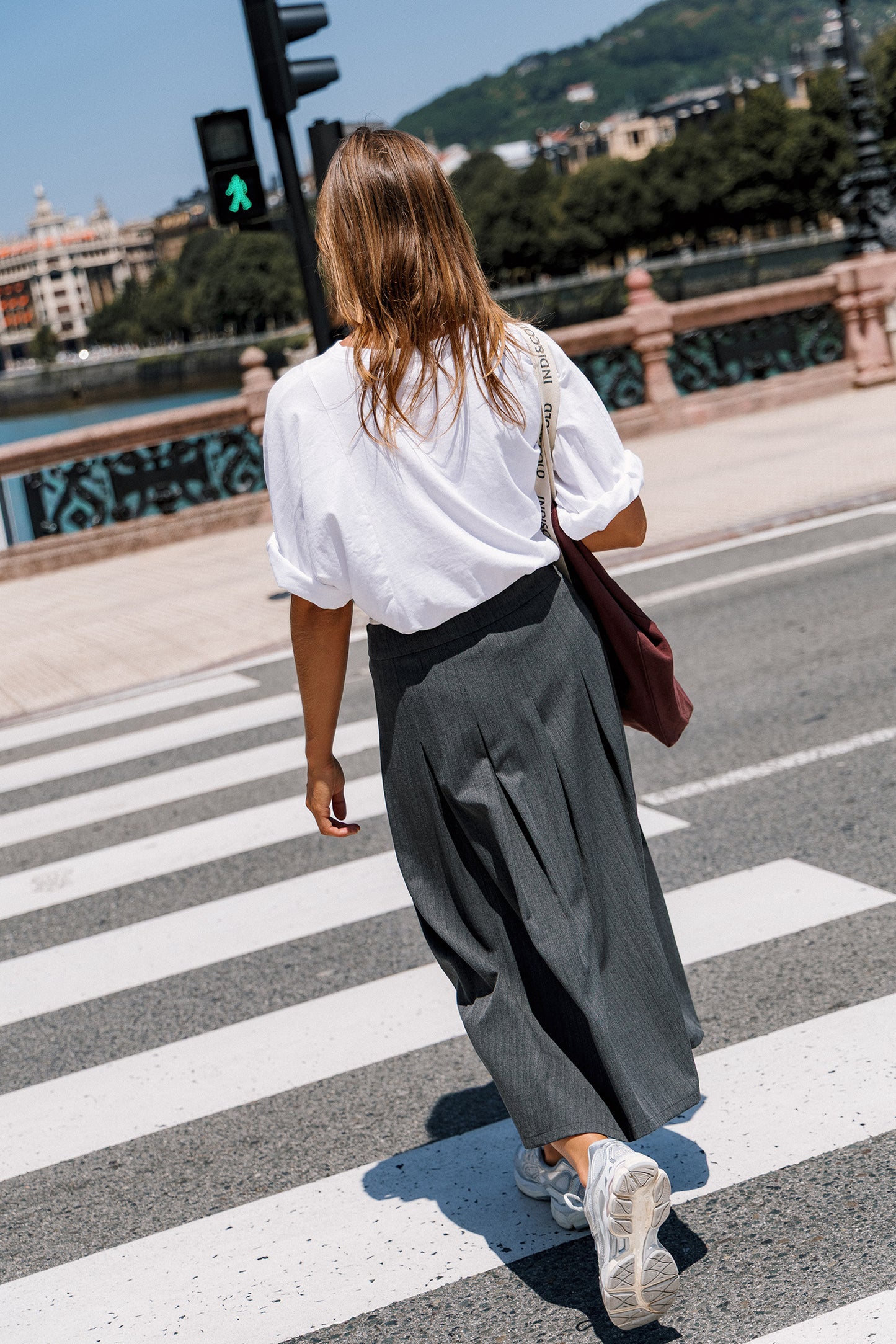 PLEATED CROSSOVER SKIRT