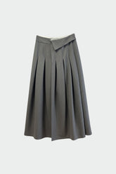 PLEATED CROSSOVER SKIRT