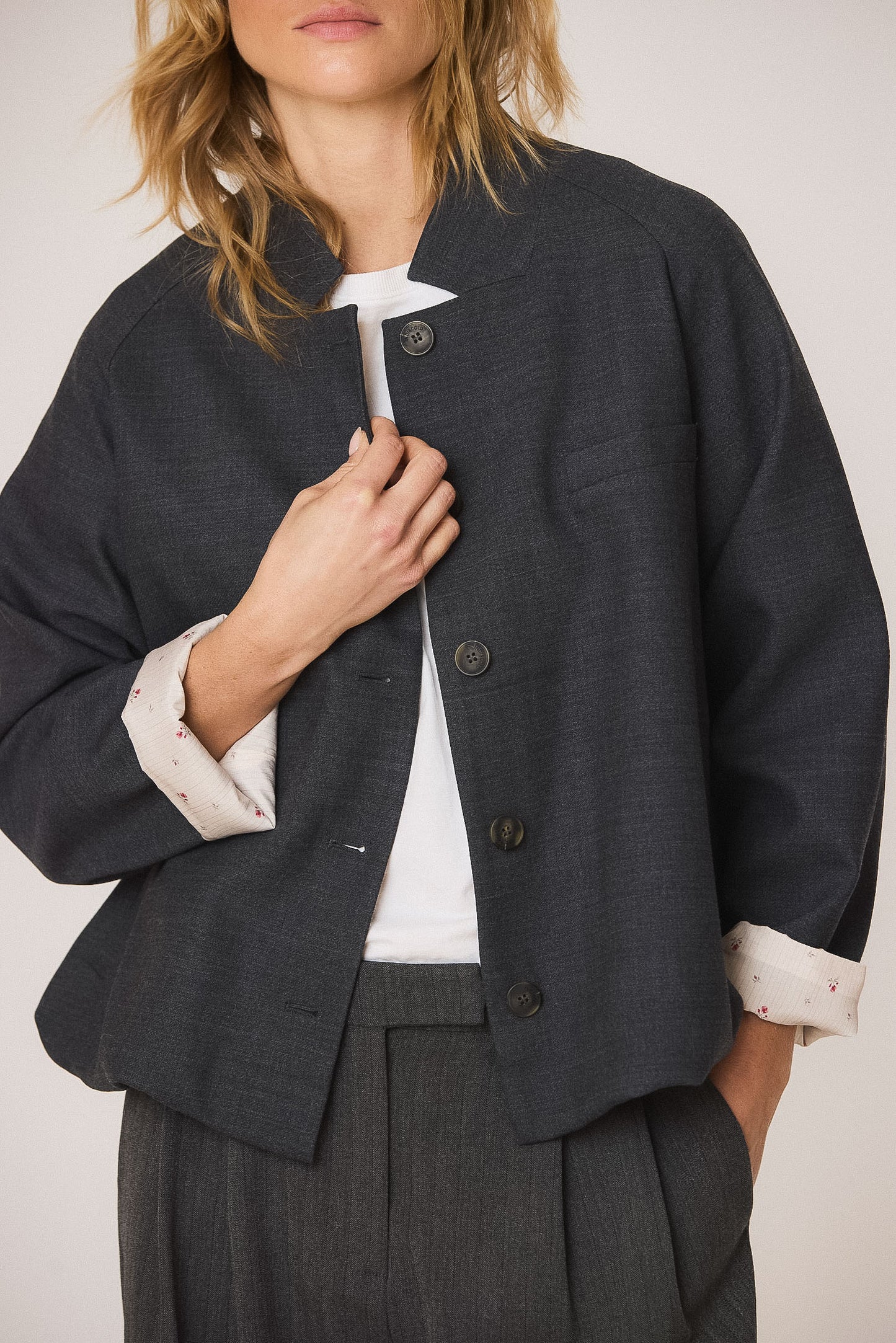 JACKET WITH  ELASTIC HEM