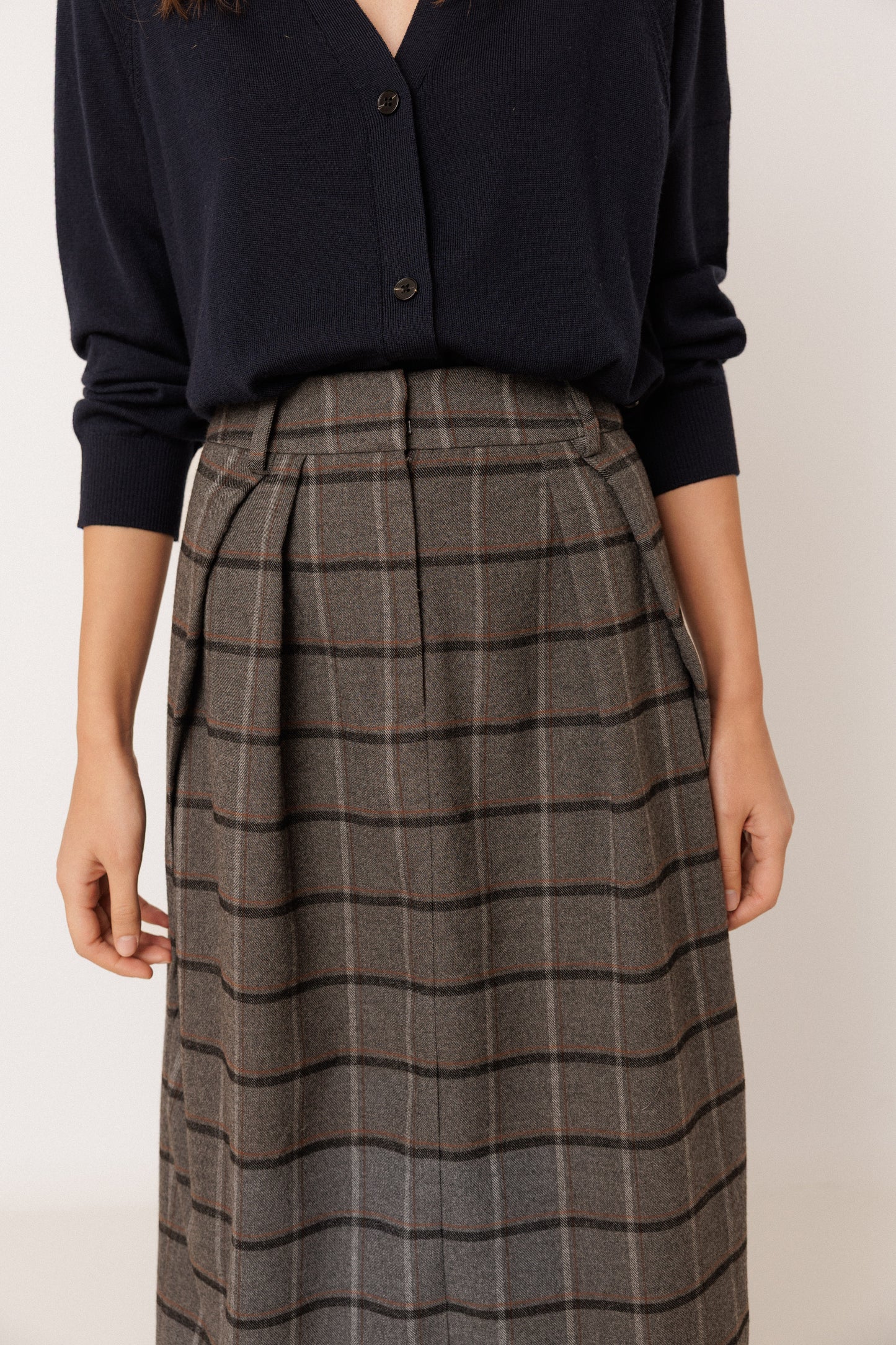 PLAID PENCIL SKIRT