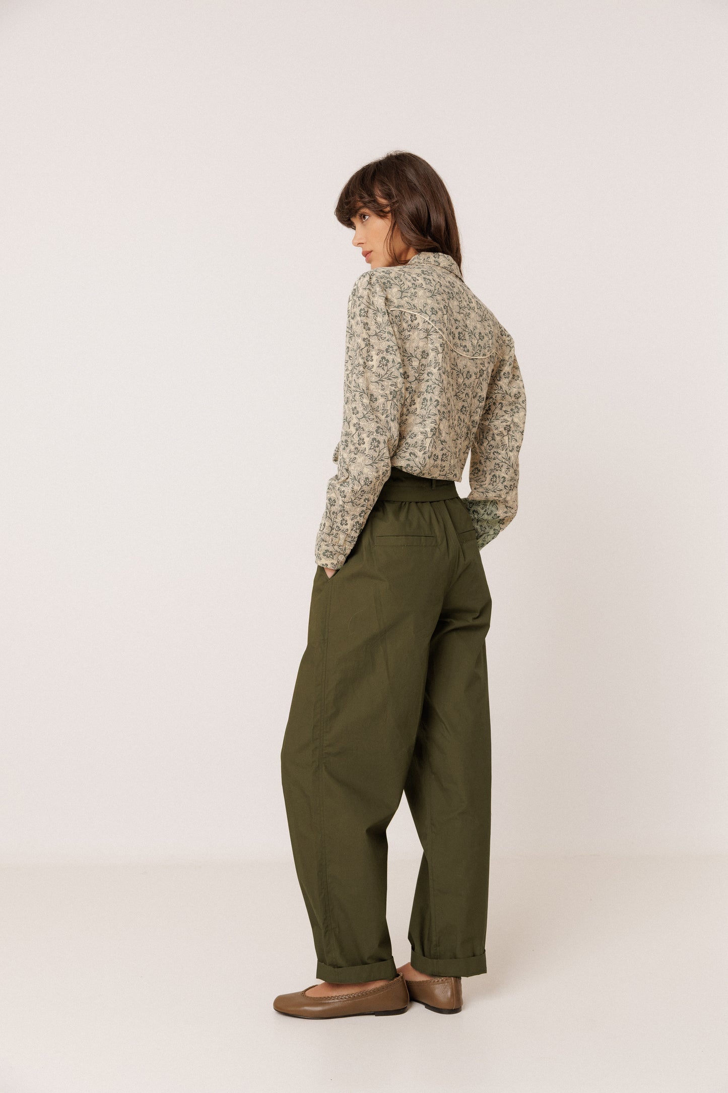 POPLIN CARROT PANTS