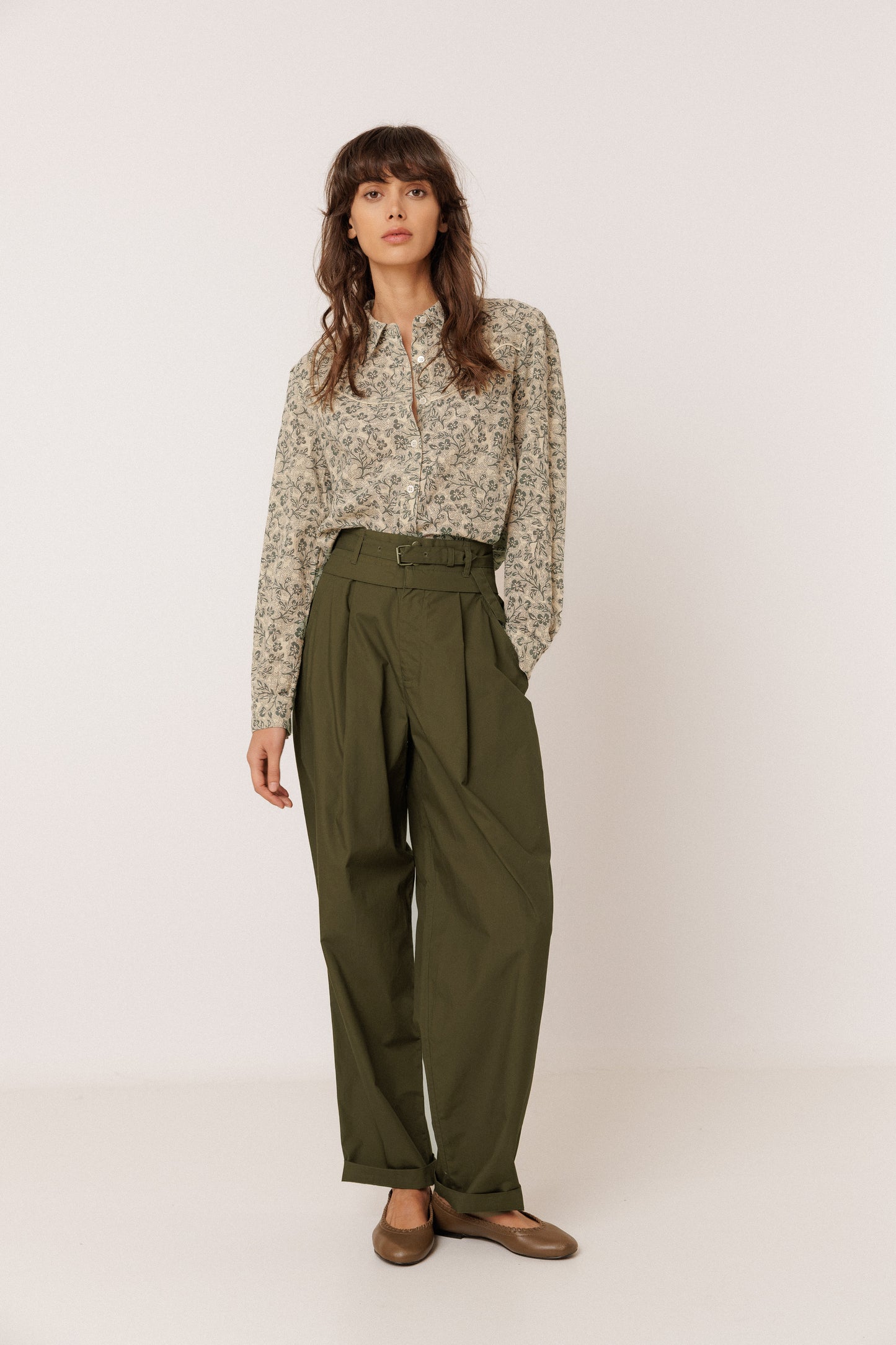 POPLIN CARROT PANTS