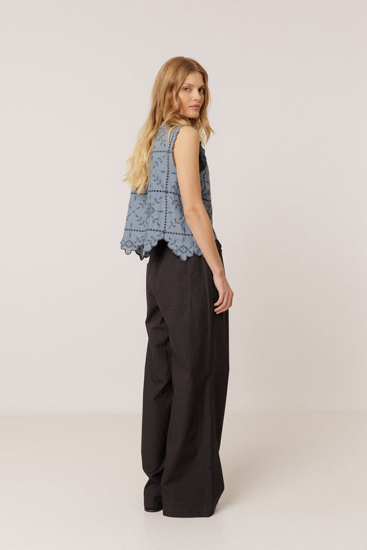 ELASTIC POPLIN PANTS 2