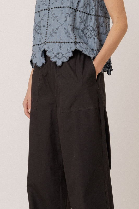 ELASTIC POPLIN PANTS 3