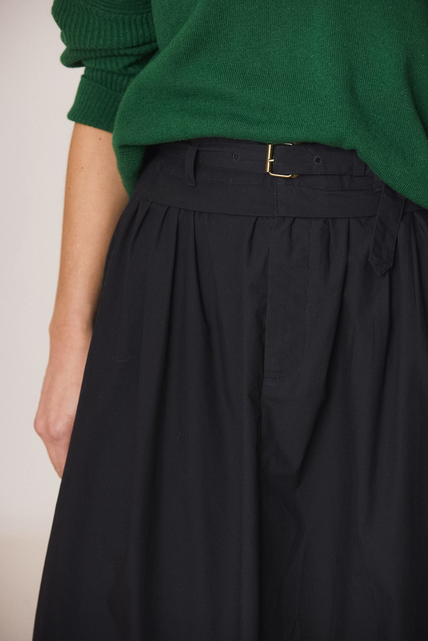 POPLIN MIDI SKIRT