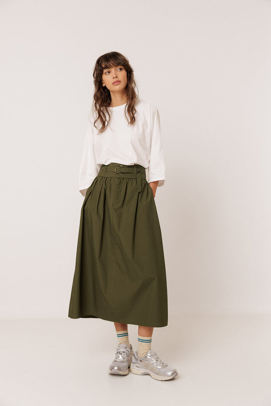 POPLIN MIDI SKIRT 1