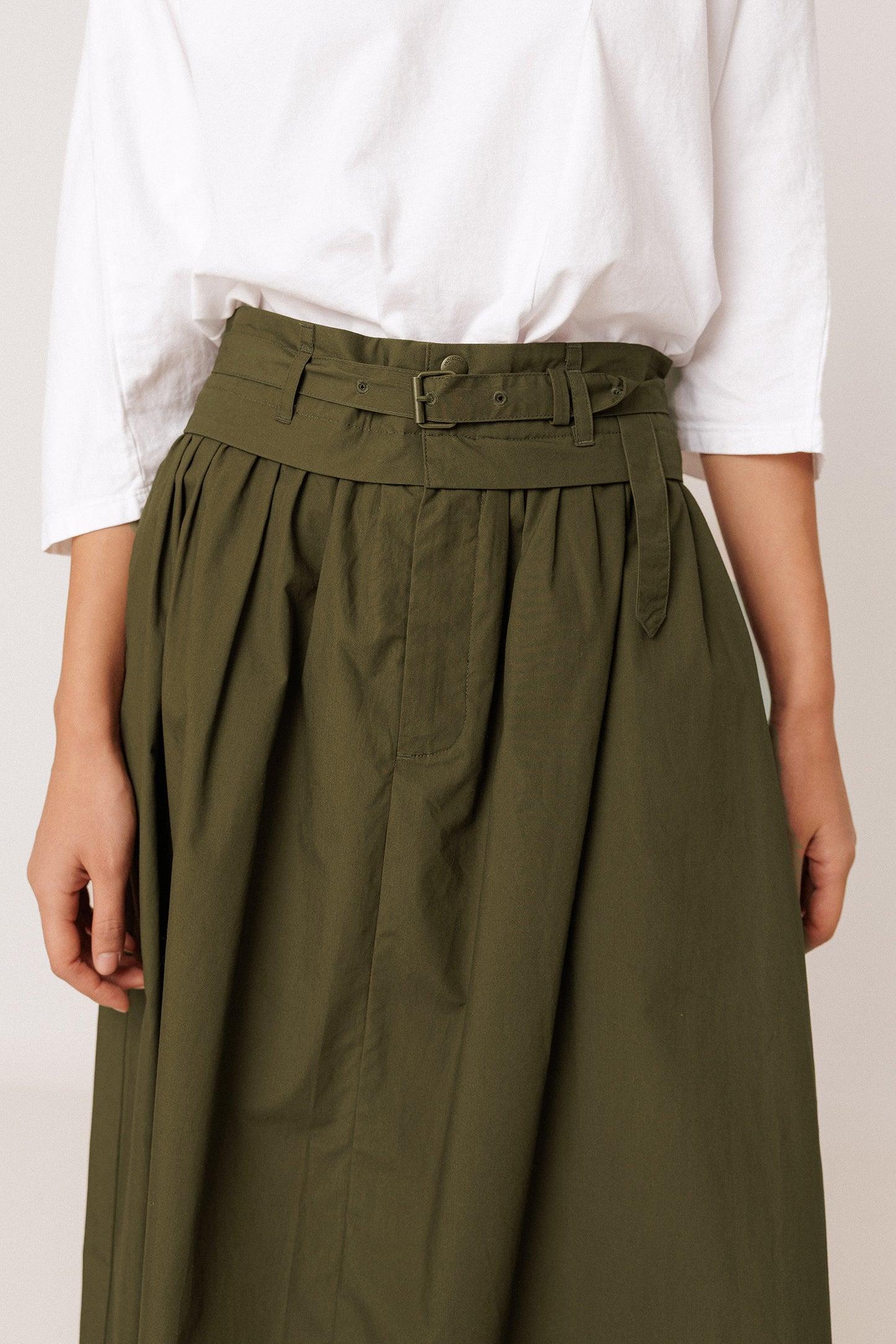 POPLIN MIDI SKIRT