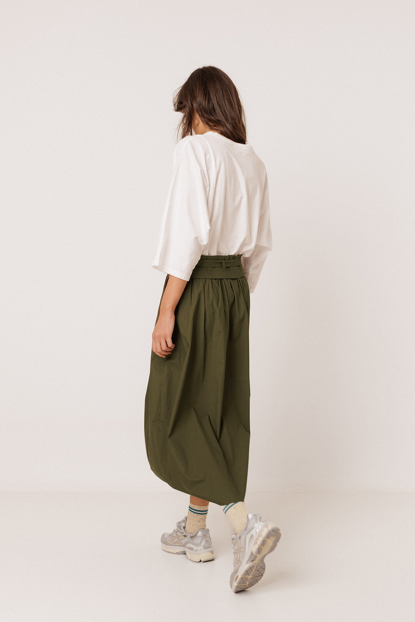 POPLIN MIDI SKIRT