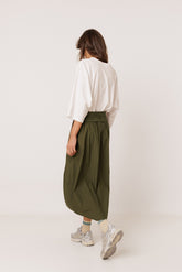 POPLIN MIDI SKIRT