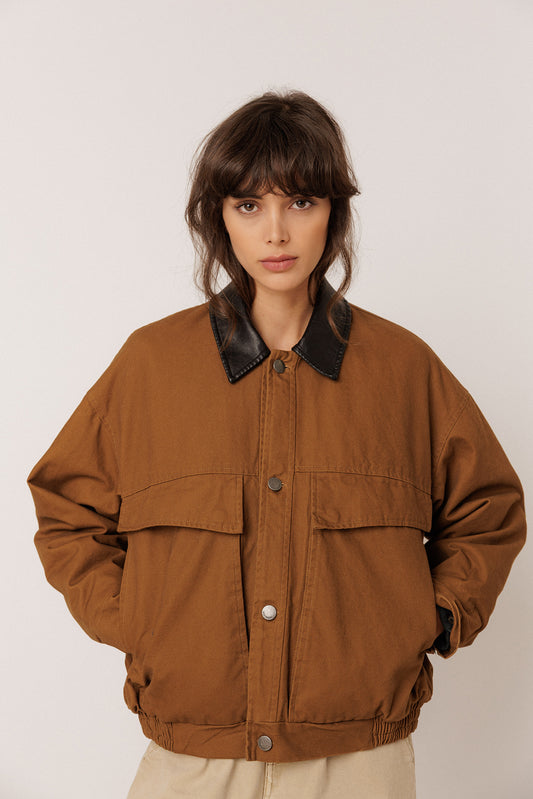 WASHED-EFFECT QUILTED JACKET 1