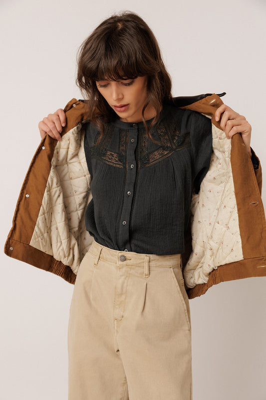 WASHED-EFFECT QUILTED JACKET 4