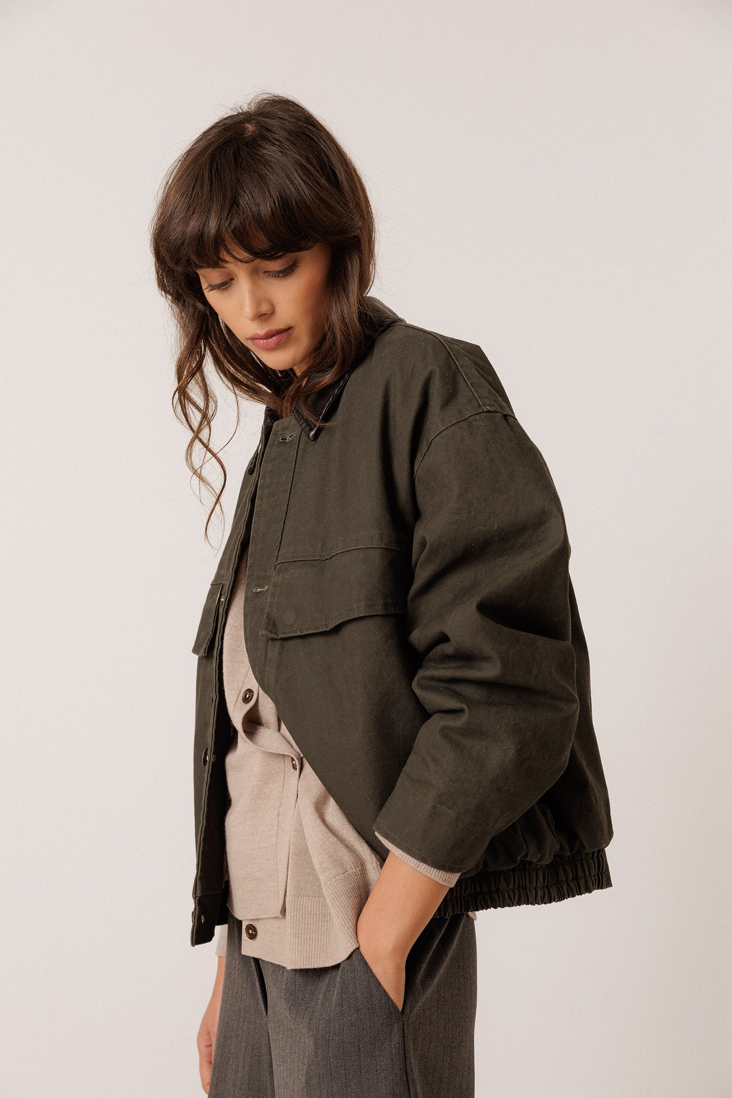 WASHED-EFFECT QUILTED JACKET